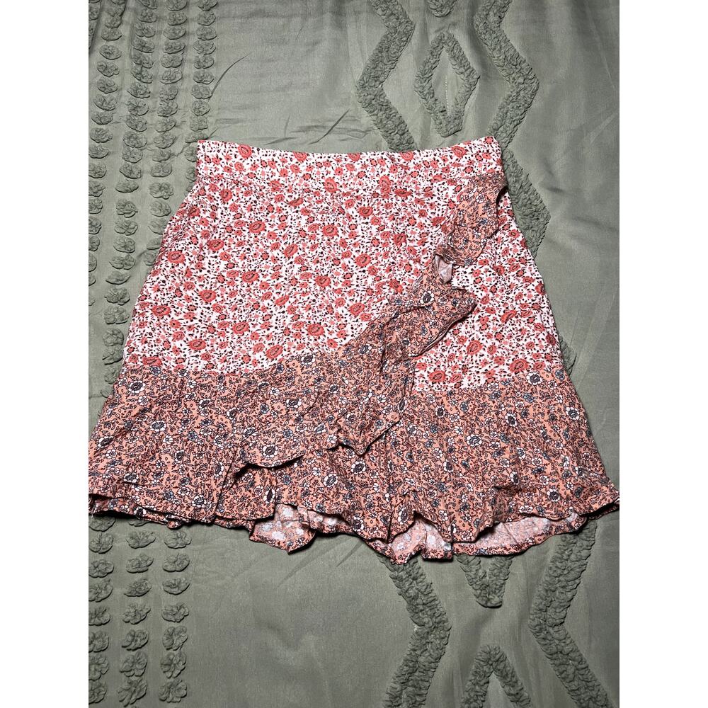 Sim & Sam floral ruffle dainty feminine fairy cottagecore romantic mini skirt XS